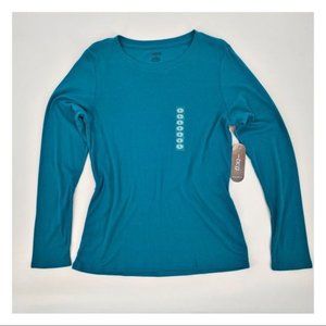 bcg Long Sleeve Crew Neck Tee Teal Large NWT
